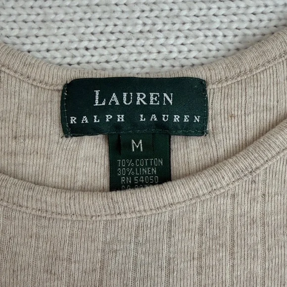 Ralph Lauren Cotton/Linen Ribbed Maxi Dress Size Medium - Picture 5 of 7